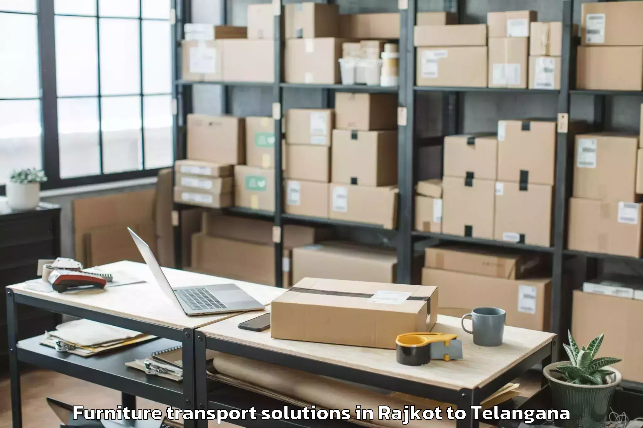 Easy Rajkot to Thorrur Furniture Transport Solutions Booking